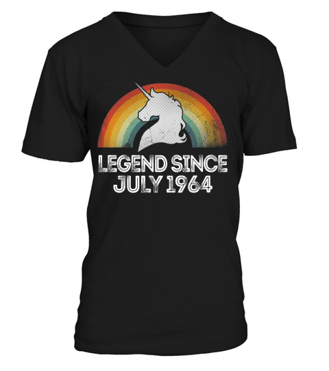 Unicorn Legend Since June 1964 55th Birthday Gift Vintage V-Neck T-shirt