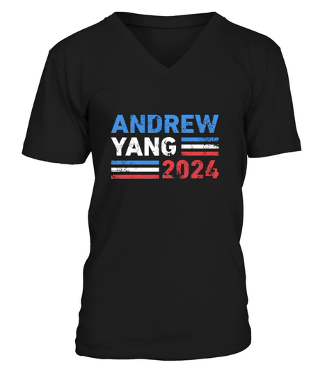 Vintage Andrew Yang 2024 Distressed Retro Yang 2024 V-Neck T-shirt