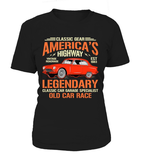 Classic Gear Americas Highway legendary classic car garage specialist old car race Women's T-Shirt