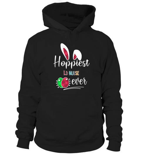 Hoppiest Ld Nurse Ever Bunny Ears Buffalo Plaid Easter Nursing Job Title Hoodie Unisex