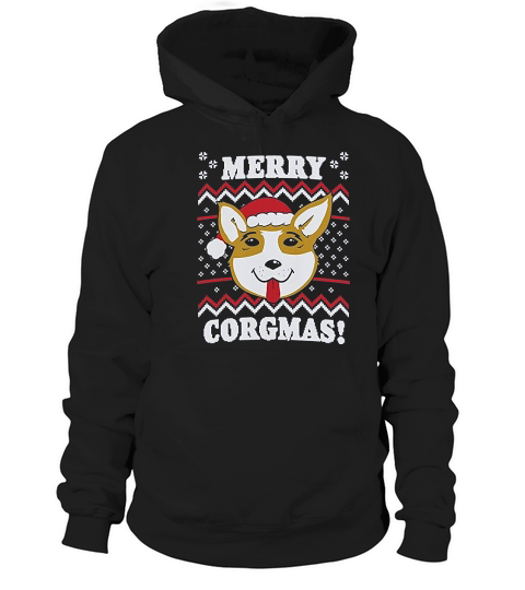 Merry Corgmas Ugly Christmas Dog Dad Lover Hilarious Funny Hoodie Unisex