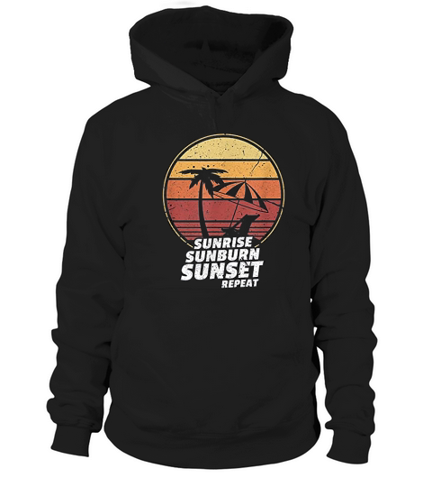 Sunrise Sunburn Sunset Repeat Vintage Vacation Beach Hoodie Unisex