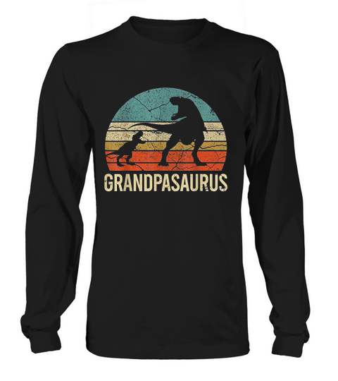Grandpa Dinosaur 1 Grandson Men Christmas Gift Fathers Day Long sleeved Unisex