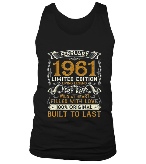 February 1961 Vintage 60 Years Old 60th Birthday Gift Family Tank Top Unisex