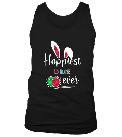 Hoppiest Ld Nurse Ever Bunny Ears Buffalo Plaid Easter Nursing Job Title Tank Top Unisex