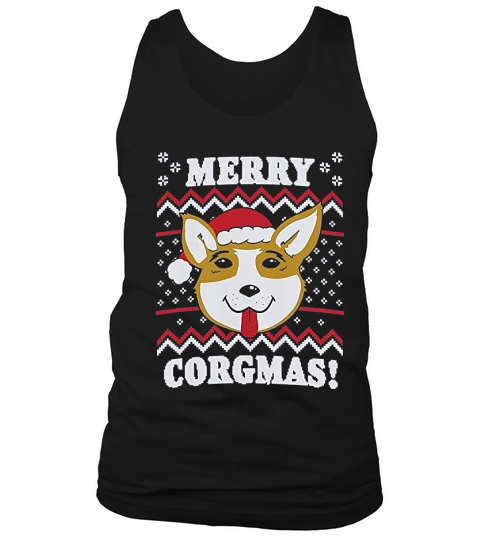 Merry Corgmas Ugly Christmas Dog Dad Lover Hilarious Funny Tank Top Unisex