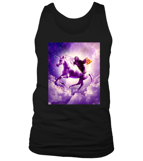 Space Sloth Riding On Flying Unicorn With Pizza Tank Top Unisex