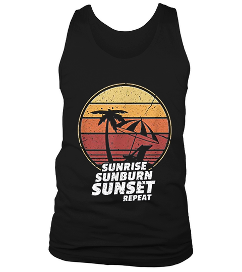 Sunrise Sunburn Sunset Repeat Vintage Vacation Beach Tank Top Unisex