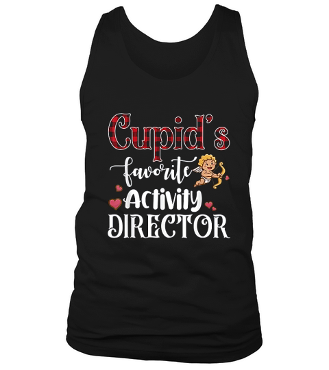 Valentine Day Cupid Favorite Activity Director Buffalo Plaid Tank Top Unisex