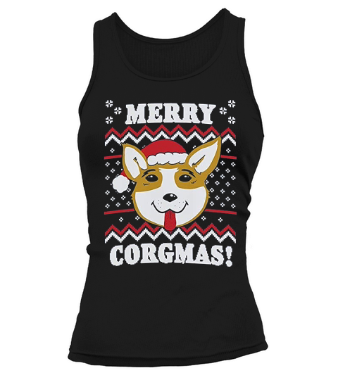 Merry Corgmas Ugly Christmas Dog Dad Lover Hilarious Funny Tank top Woman