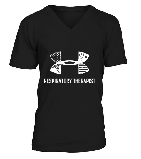 American Flag Under Armor Respiratory Therapist V-Neck T-shirt