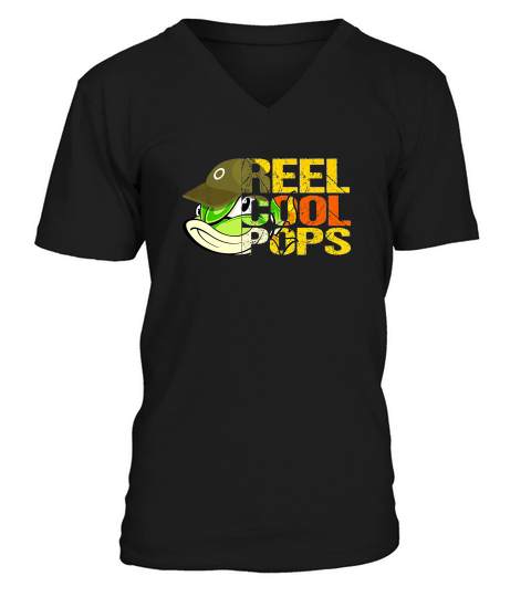 Fishing Reel Cool Pops Fathers Day Gift For Husband Or Dad Premium V-Neck T-shirt