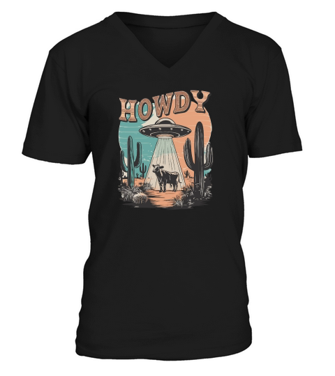 Howdy Western UFO V-Neck T-shirt