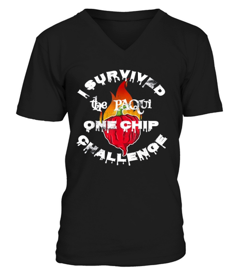 Paqui One Chip Challenge Ghost Pepper Survival Swag T-Shirt V-Neck T-shirt