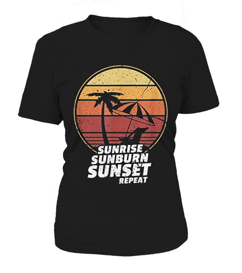Sunrise Sunburn Sunset Repeat Vintage Vacation Beach Women's T-Shirt