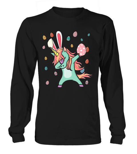 Easter Dabbing Unicorn Bunny Easter Boys Girls Long sleeved Unisex