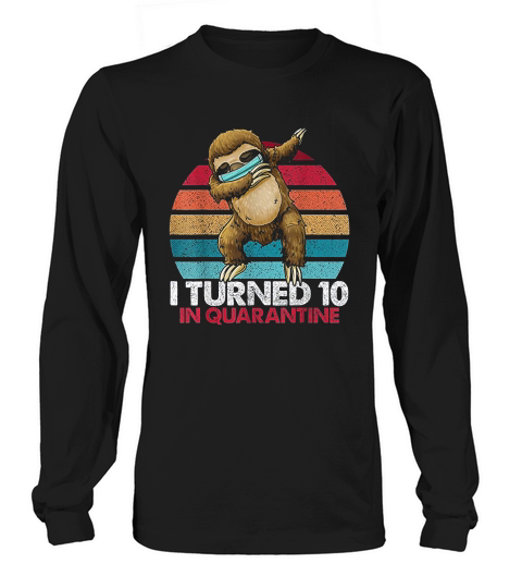 I Turned 10 Dabbing Sloth 10th Birthday Kids Long sleeved Unisex