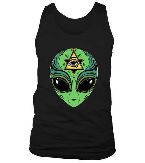 alien face and alien shuttle in the space Tank Top Unisex