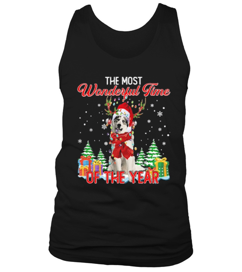 Great Pyrenees Santa The Most Wonderful Time Of The Year Christmas Tank Top Unisex