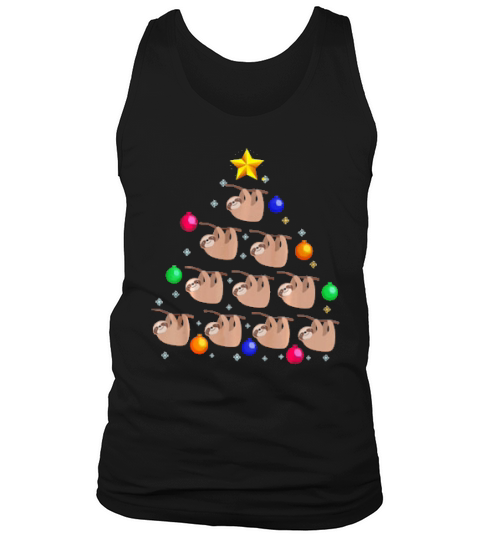 Sloth Christmas Tree Ornament Decor Gift Tank Top Unisex