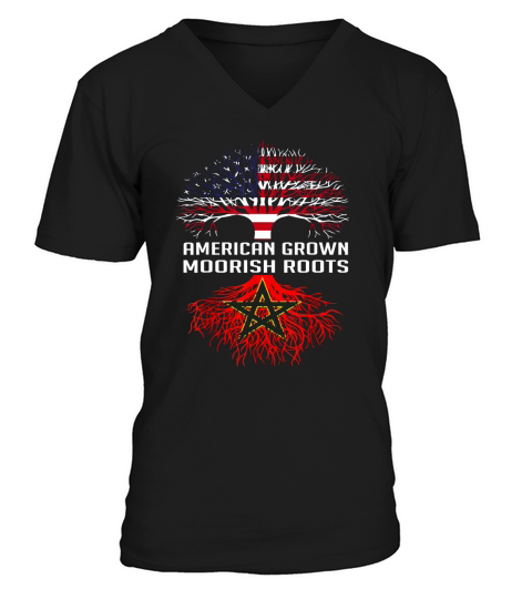 American Grown Moorish Roots Proud Moors Moorish Moroccan V-Neck T-shirt