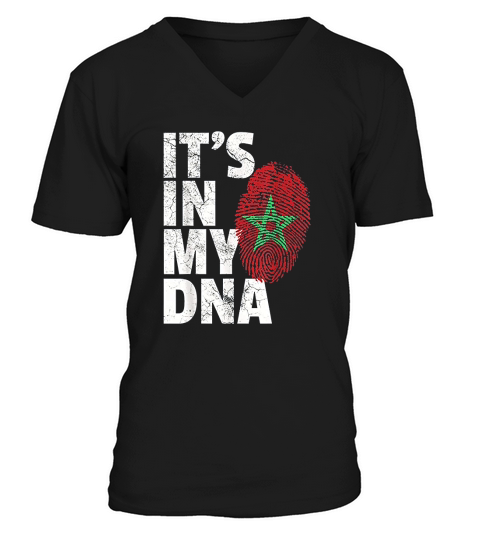 Its In My Dna Morocco Flag Moroccan V-Neck T-shirt