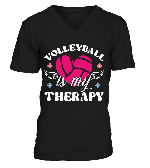 Volleyball is my therapy V-Neck T-shirt