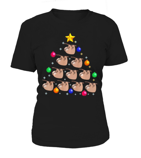 Sloth Christmas Tree Ornament Decor Gift Women's T-Shirt
