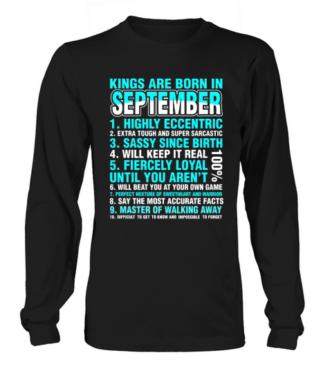 Kings Are Born In September Hoodie Unisex Long sleeved Unisex
