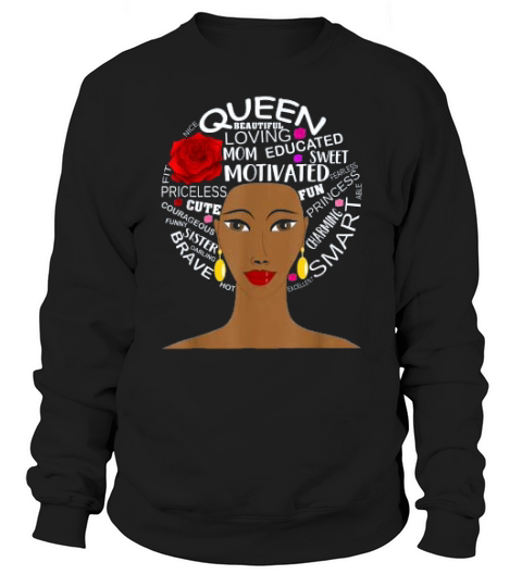 Black History Month Queen Hair Word Art Afro Women Sweatshirt Unisex