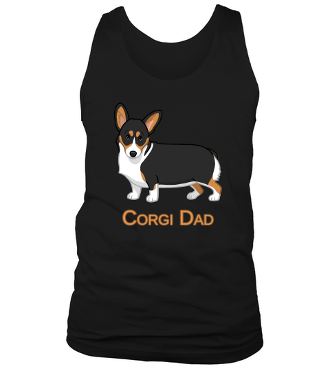 Cute Black Tricolor Pembroke Corgi Dad Dog Lovers Tank Top Unisex