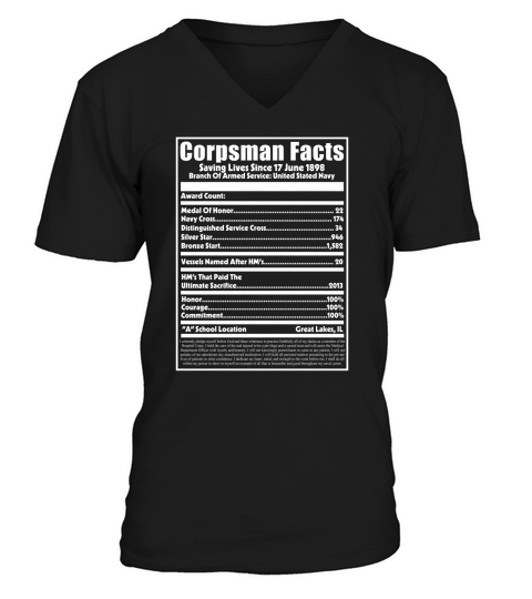 Corpsman Facts V-Neck T-shirt