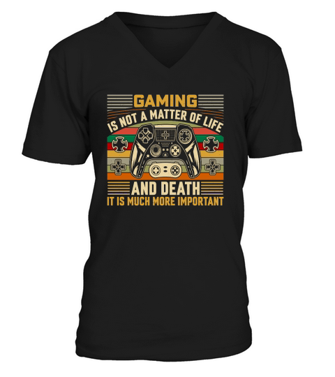 Retro Video Game   gaming is not a matter of life and death it is much more important V-Neck T-shirt