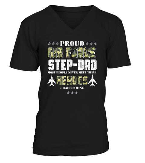 Vintage Proud Air Force Step Dad V-Neck T-shirt