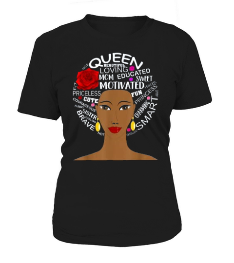 Black History Month Queen Hair Word Art Afro Women Women's T-Shirt