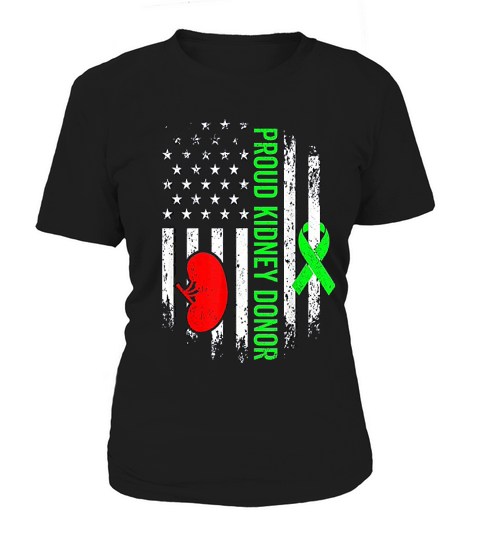 Kidney Donor Survivor Organ Donation Awareness American Flag Women's T-Shirt