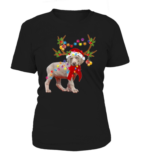 Weimaraner Gorgeous Reindeer Christmas Tree Light Xmas Women's T-Shirt