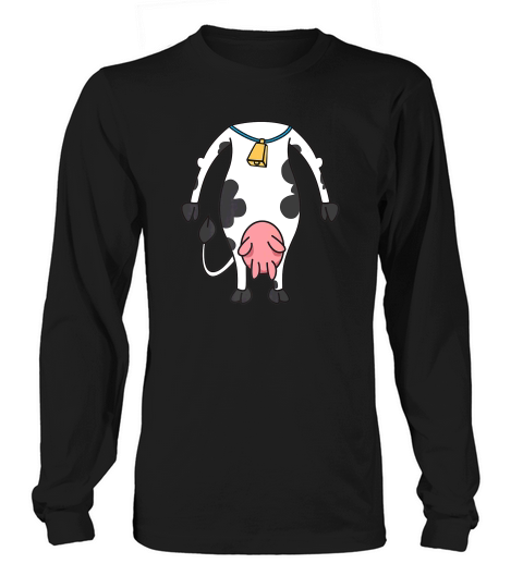Funny Cow Costume  Hilarious Easy Halloween Gift Tee Long sleeved Unisex