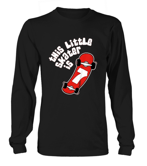 Kids 7th Birthday Boys Skateboard Skater 7 Year Old Long sleeved Unisex