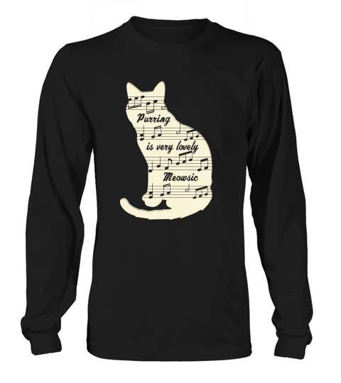 Purring Is Very Lovely Meowsic Cute Music Cat Long sleeved Unisex