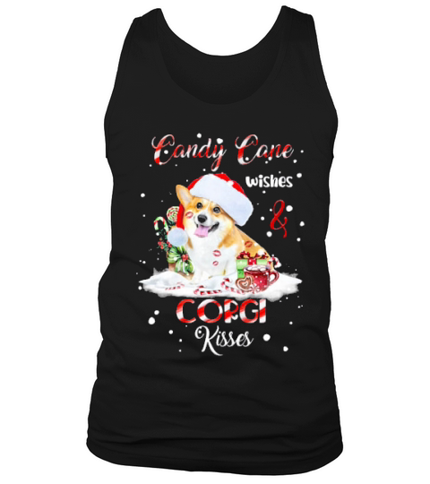 Candy Cane Wishes And Corgi Kisses Christmas Tank Top Unisex