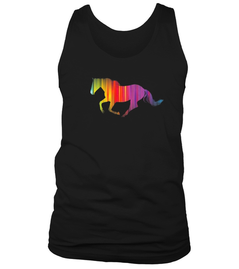 Rainbow Running Horse Horseback Riding Gift Tank Top Unisex