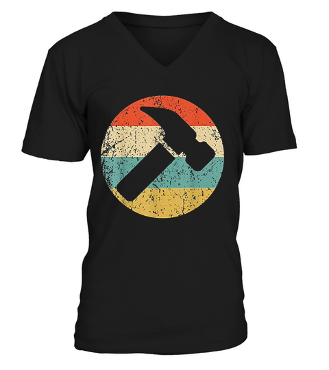 Carpenter Vintage Retro Hammer V-Neck T-shirt