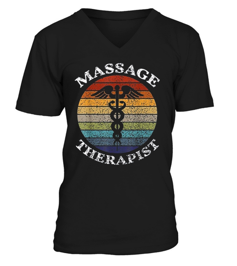 Massage Therapy  Massage Therapist Vintage Sunset Gifts V-Neck T-shirt