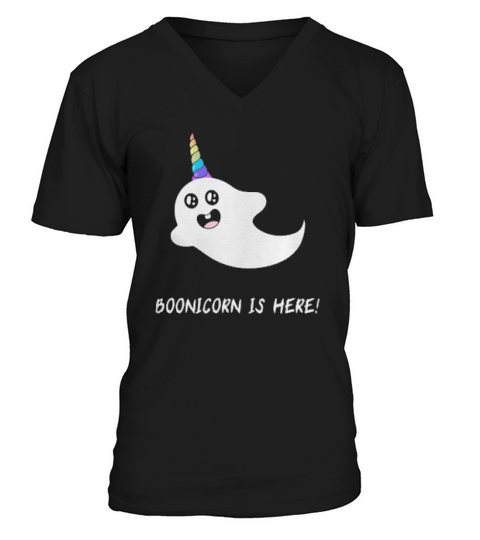 Scary And Cute Boonicorn Halloween V-Neck T-shirt