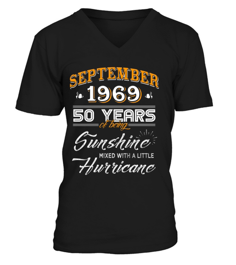 September 1969, 50 Years Wedding Anniversary, 50th Birthday T-shirt V-Neck T-shirt