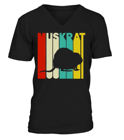 Vintage Style Muskrat Silhouette T-Shirt V-Neck T-shirt