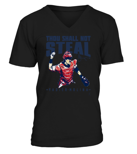 YADIER MOLINA - THOU SHALL NOT STEAL V-Neck T-shirt