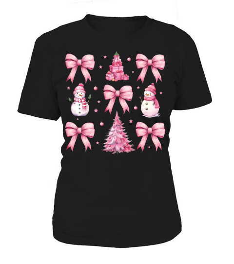 CoquetteChristmasBow Pink Women's T-Shirt