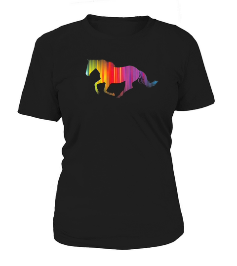 Rainbow Running Horse Horseback Riding Gift Women's T-Shirt